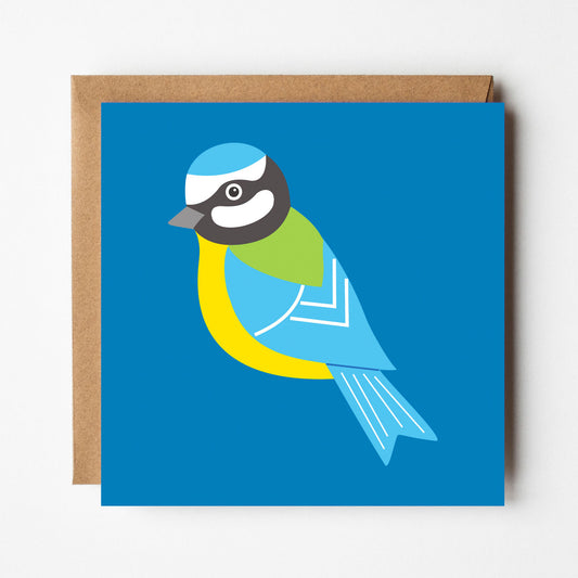 Blue tit greeting card with envelope