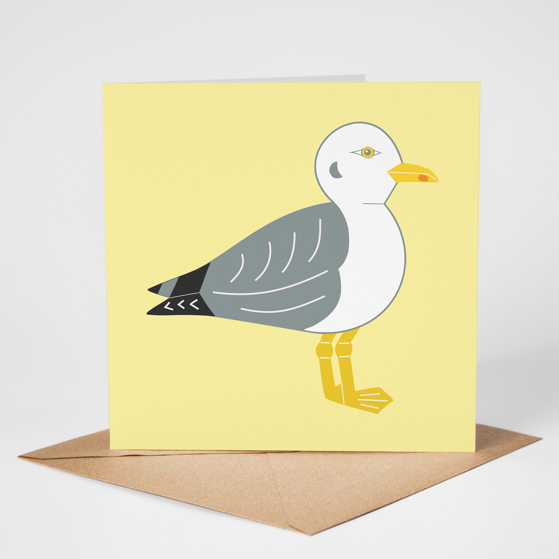 Seagull card, standing on envelope