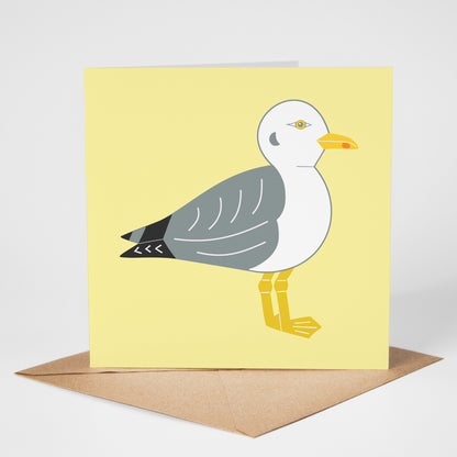 Seagull card, standing on envelope