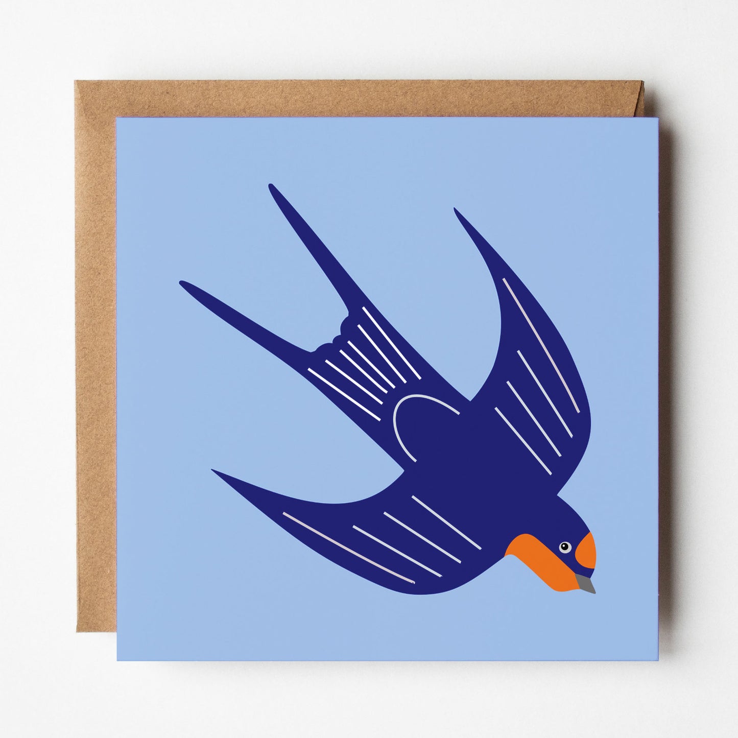 Swallow greeting card with envelope