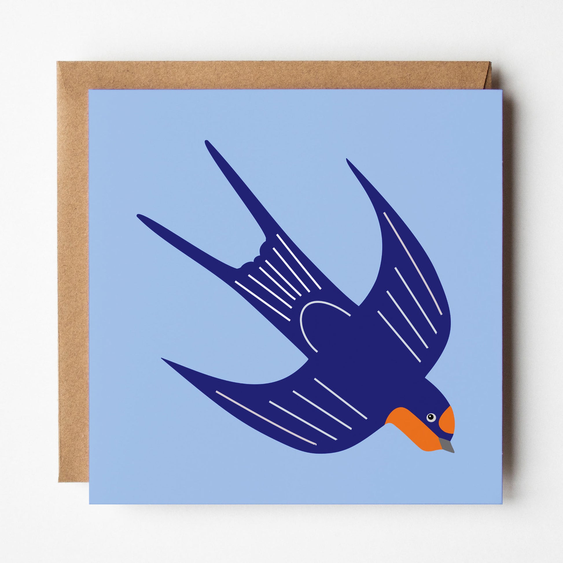 Swallow greeting card with envelope