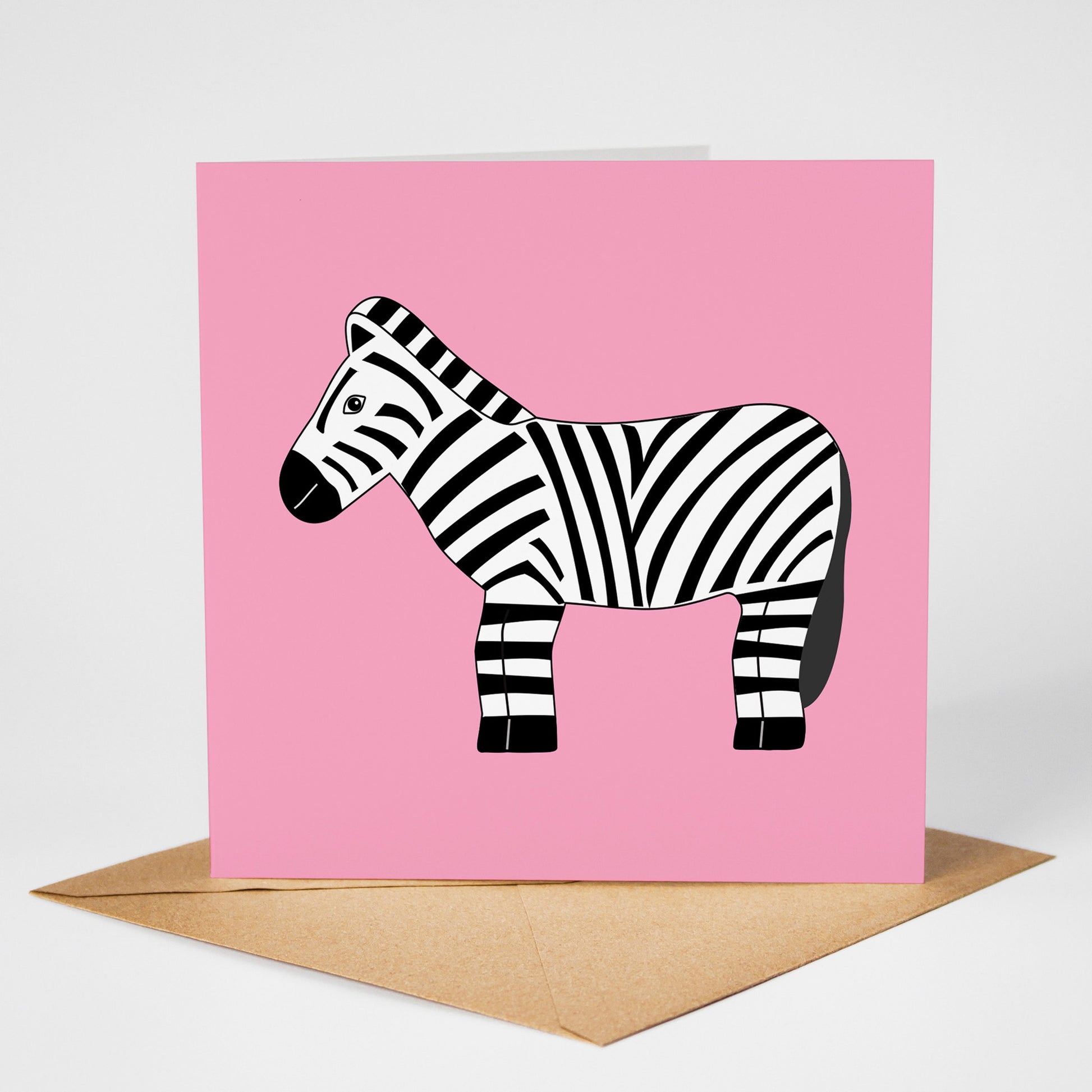 Zebra card, standing on envelope
