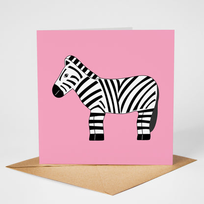 Zebra card, standing on envelope