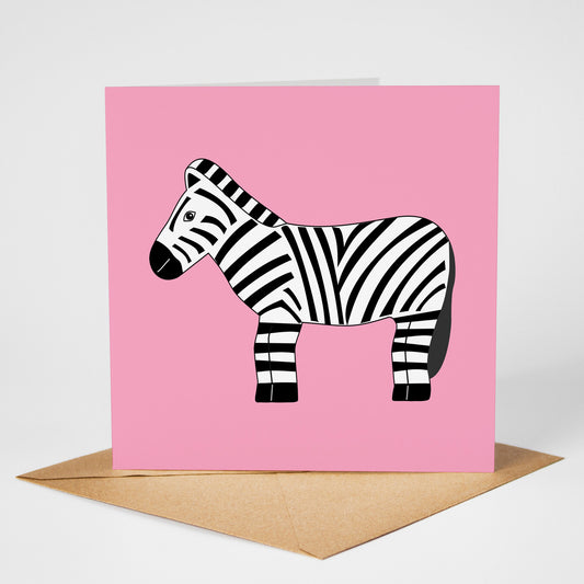 Zebra card, standing on envelope